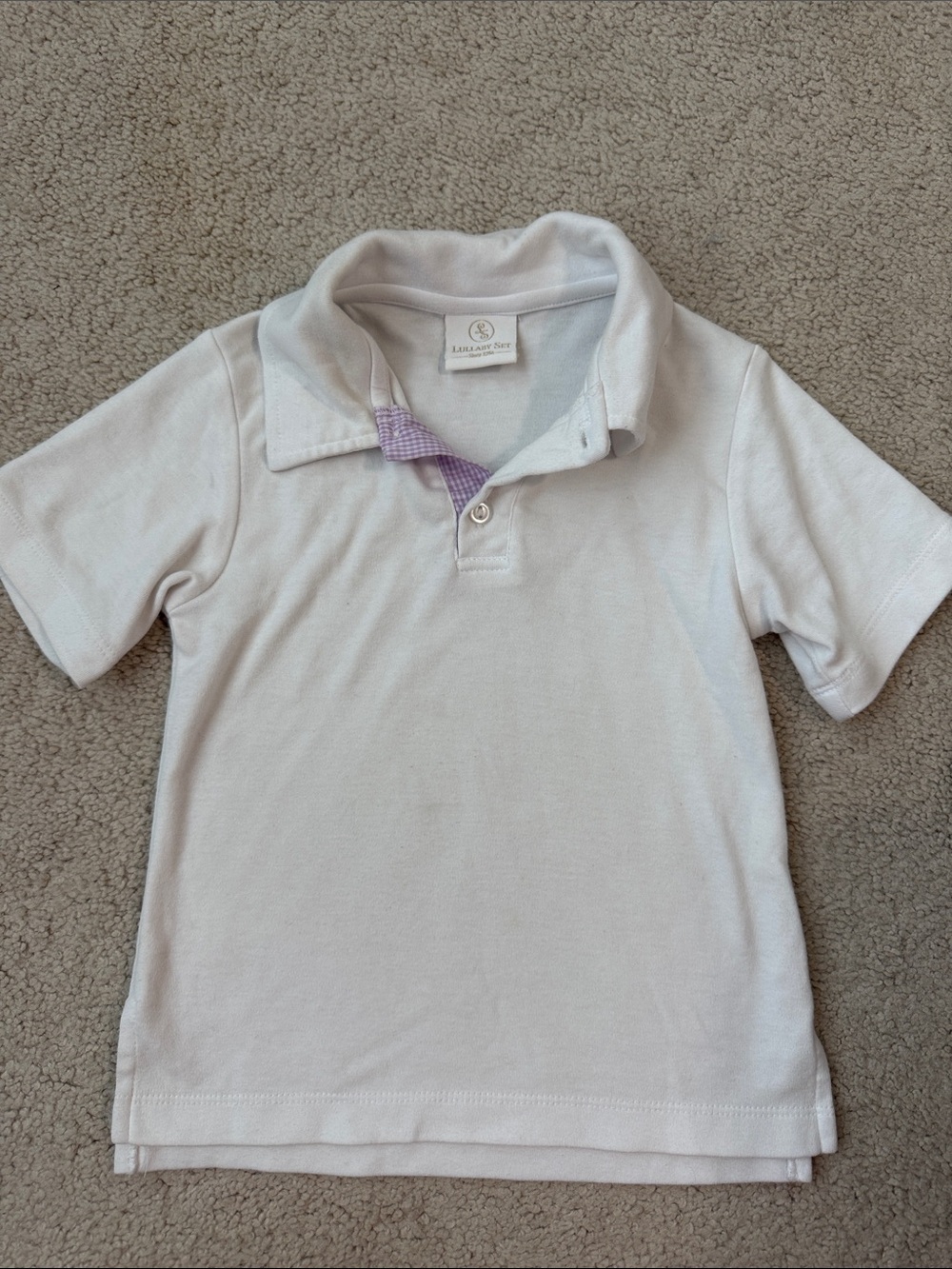 Lullaby Set White Shirt with Purple Trim